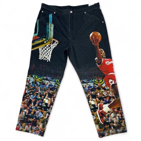 Nike Air Michael Jordan Mens Size 40 Jean Pants Jumpman Chicago Bulls HF0045-010 - Picture 1 of 9